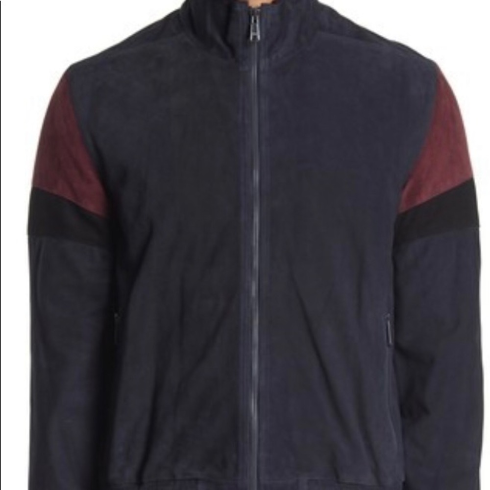 Vince Men’s Colorblock Leather Track Jacket Size L